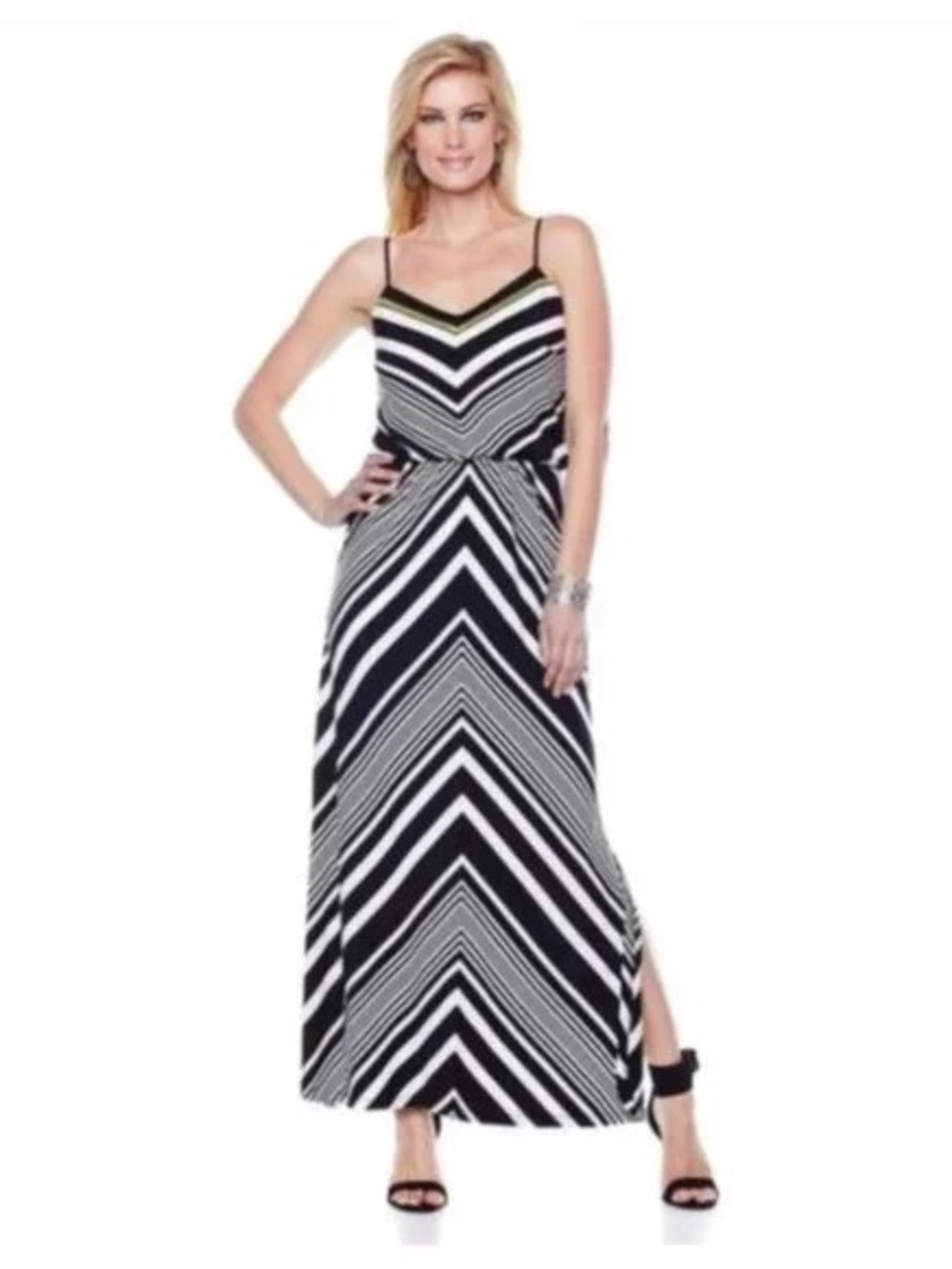Vince Camuto - Black and White Stripes Maxi Dress - Size 4